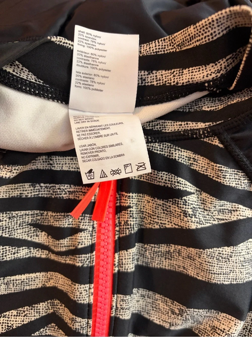 Speedo long sleeve Black Gray Swimsuit Coral Zip Sz S beach pool travel vacation